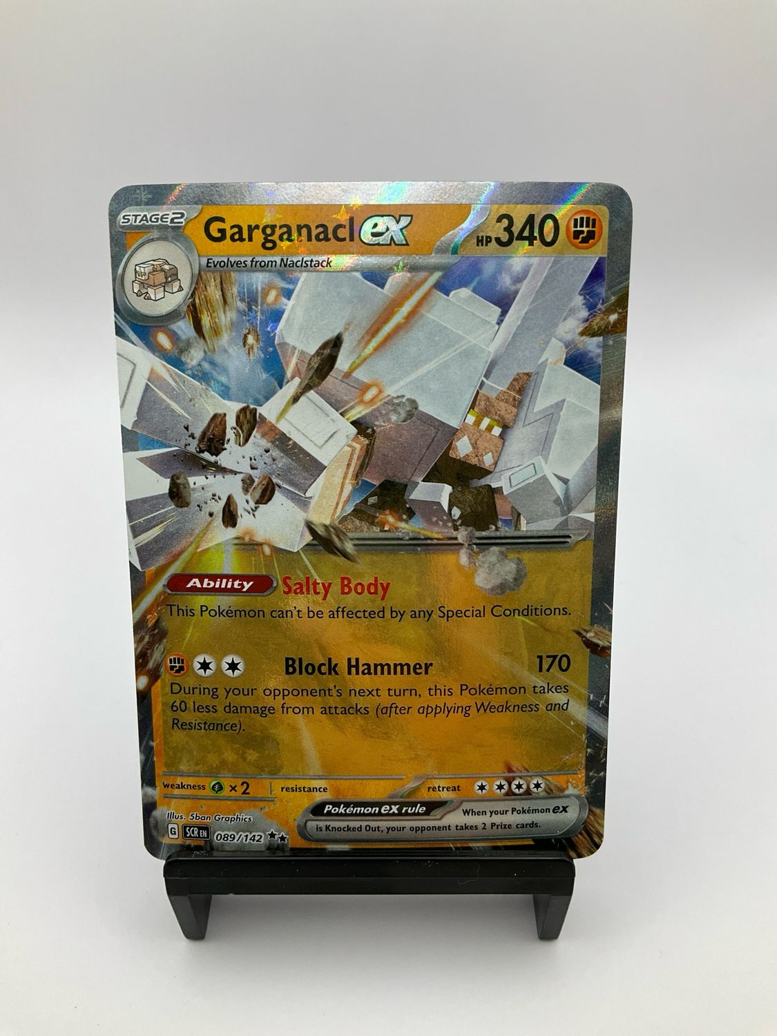 2024 Pokemon Garganacl ex - 089/142 - Pokemon TCG Stellar Crown HOLO