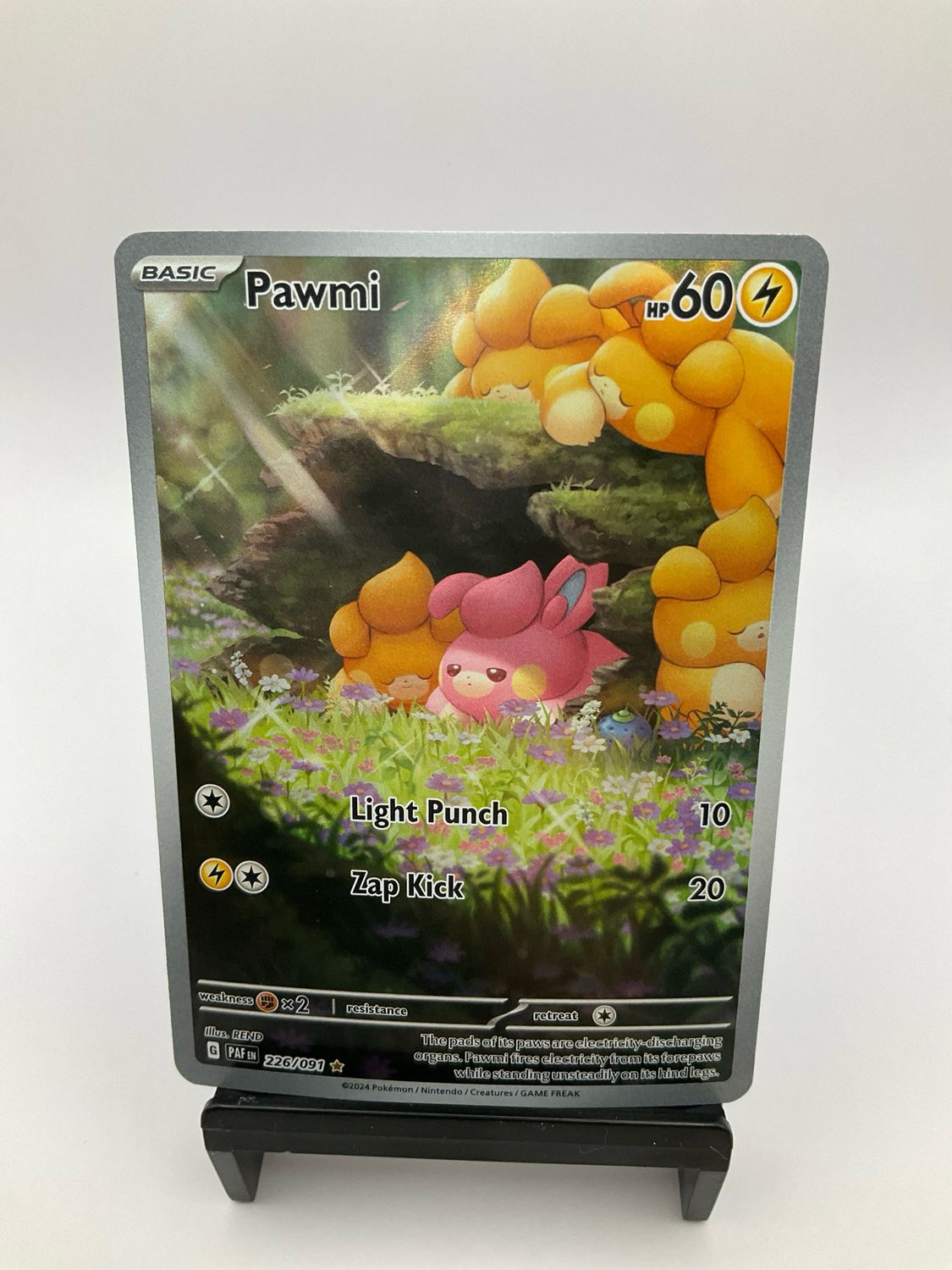 2024 Pokemon Pawmi 226/091 - S&amp;V Paldean Fates Full Art Illustration Rare Holo