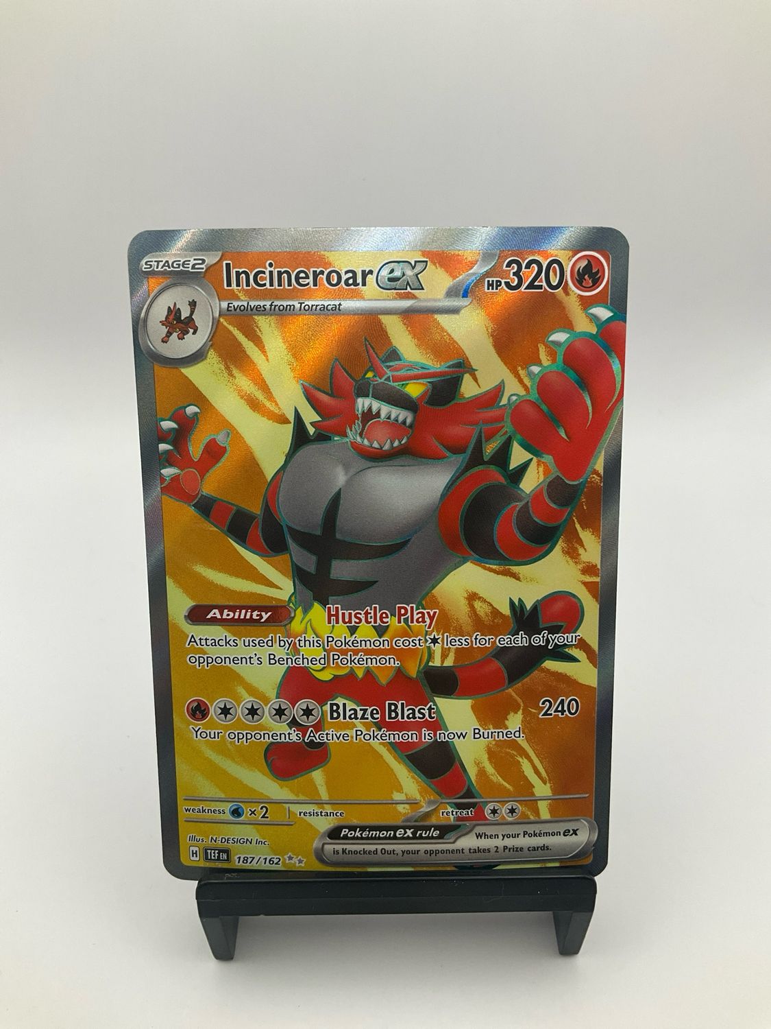 2024 Pokemon Incineroar ex 187/162 Temporal Forces Ultra Rare Full Art Holo