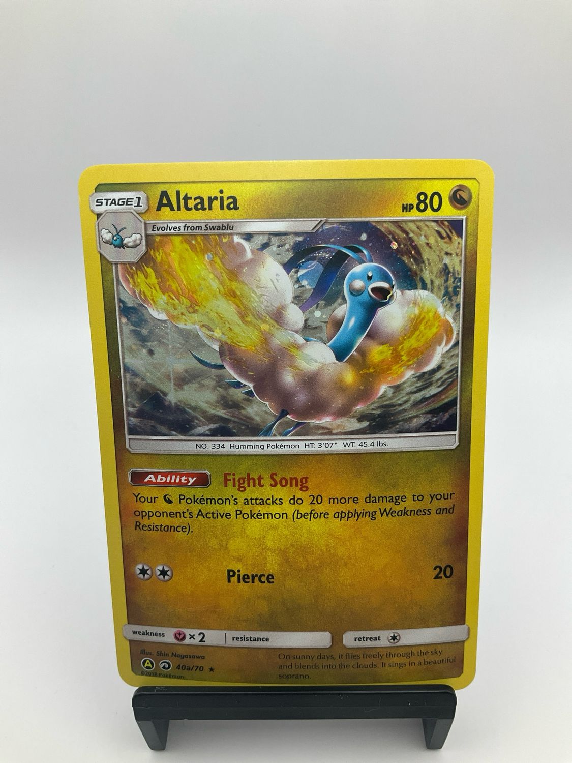 Pokemon Altaria 40a/70 Sun Moon Dragon Majesty Cosmos Holo Rare TCG Card