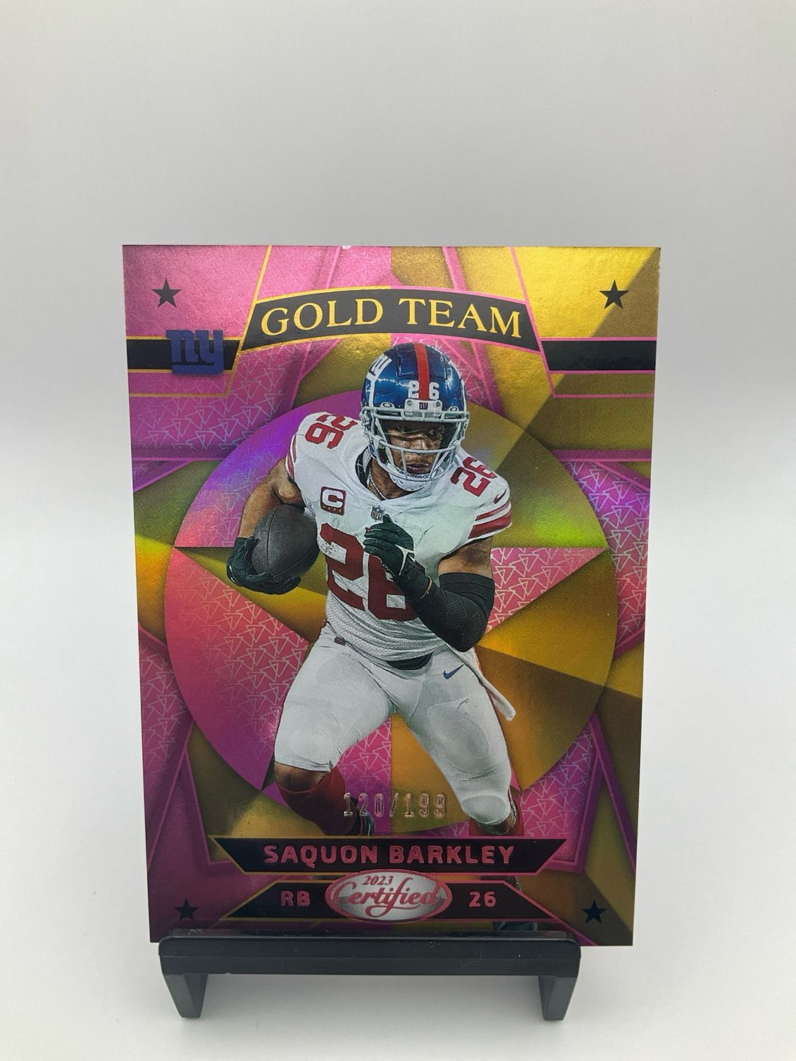 2023 Panini Certified #GT-13 Saquon Barkley 120/199 Pink Gold Team New York Giants