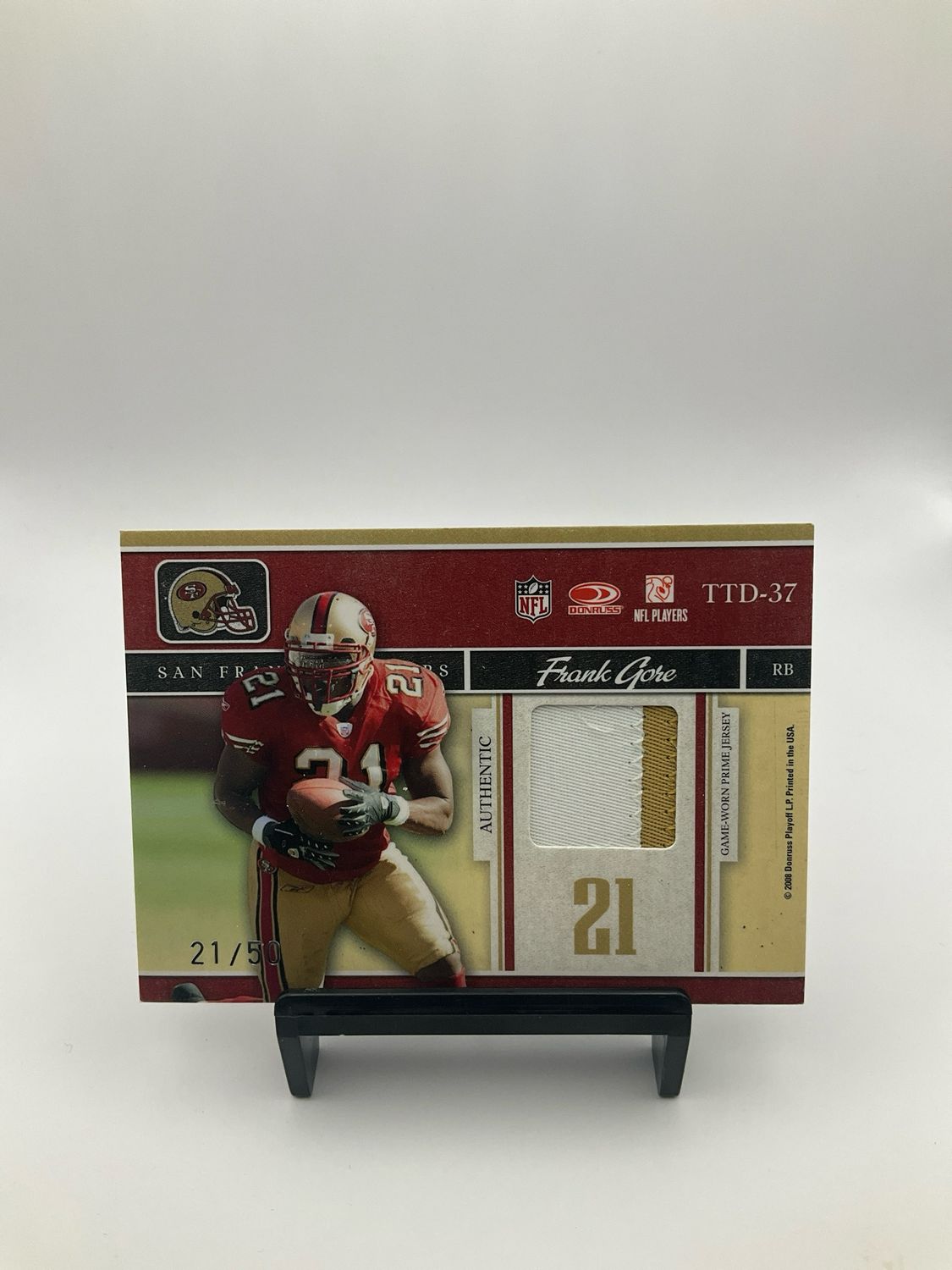 2008 Donruss Throwback Threads Roger Craig &amp; Frank Gore GU Jersey /50 #TTD-37