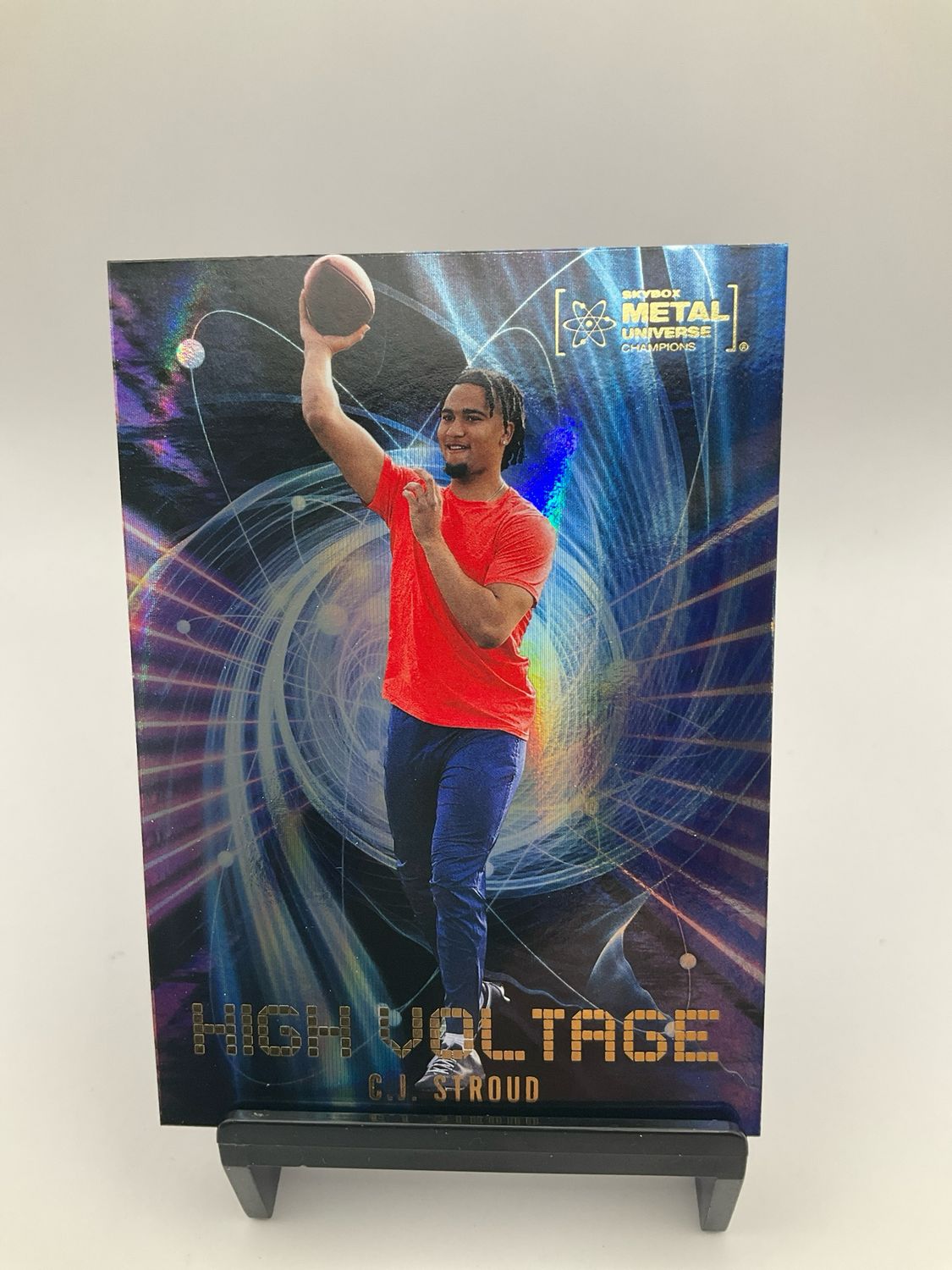 2023 Skybox Metal Universe Champions CJ Stroud High Voltage Refractor