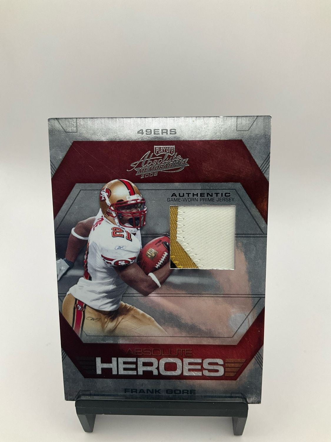 2008 DONRUSS PLAYOFF FRANK GORE HEROES PATCH 21/50 NOAH-23