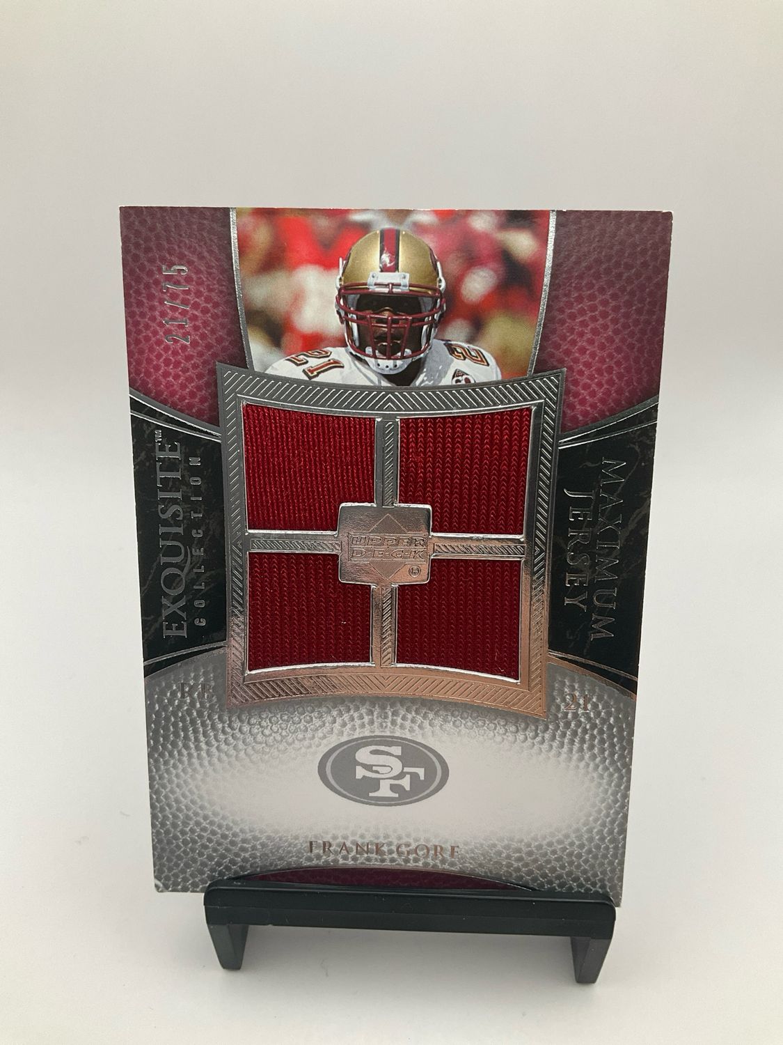 2007 UPPER DECK EXQUISITE MAXIMUM JERSEY FRANK GORE 4 WINDOW PACTH 21/75 NO.XXL-FG