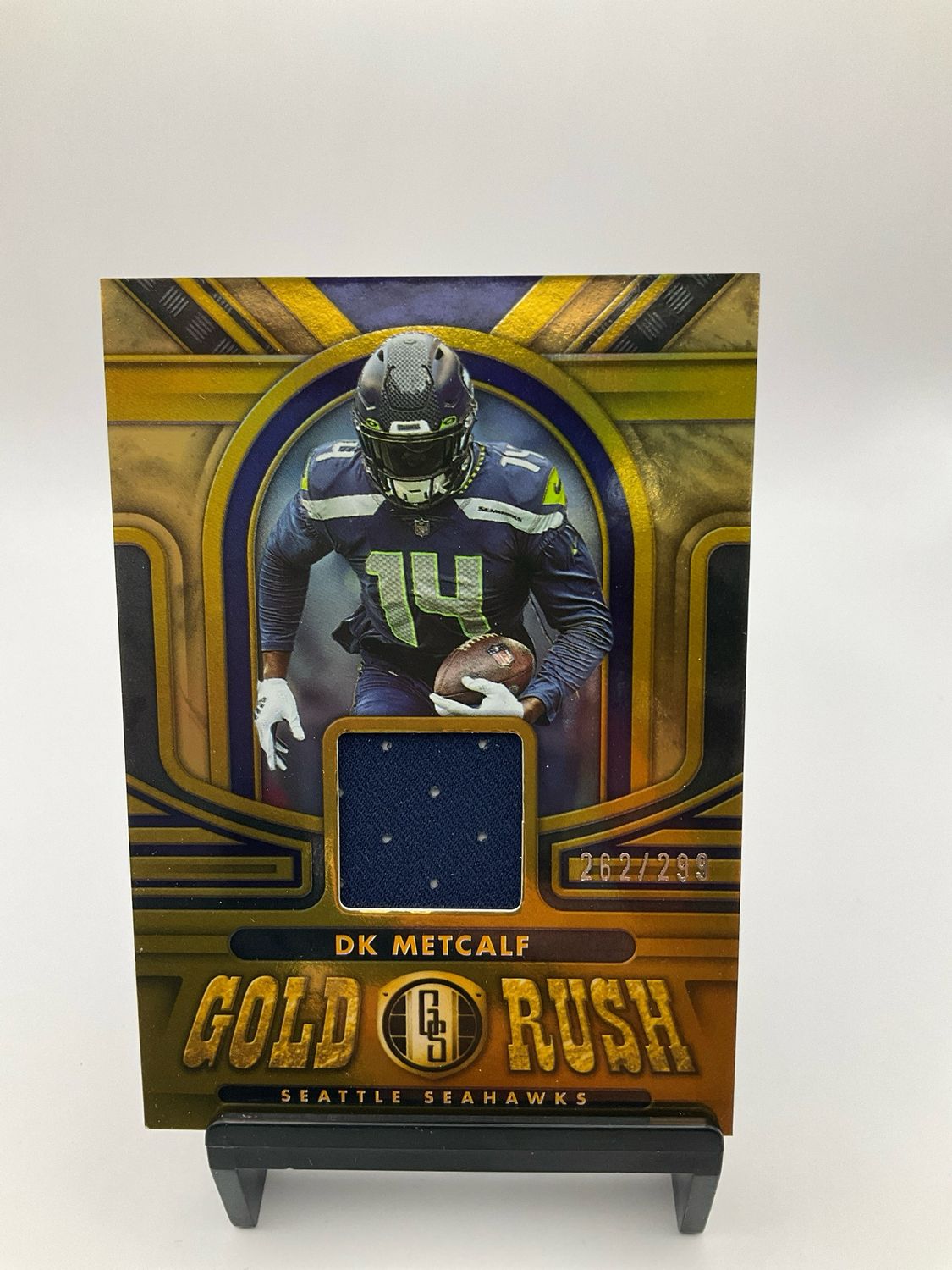 DK METCALF 2023 GOLD STANDARD GOLD RUSH PATCH 262/299