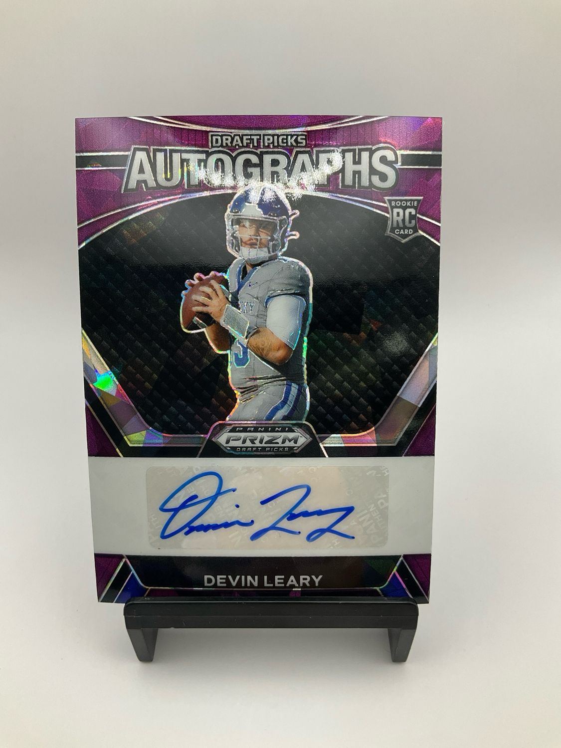 2024 DEVIN LEARY PANINI PRIZM DRAFT PICKS AUTOGRAPHS PURPLE ICE AUTO /99