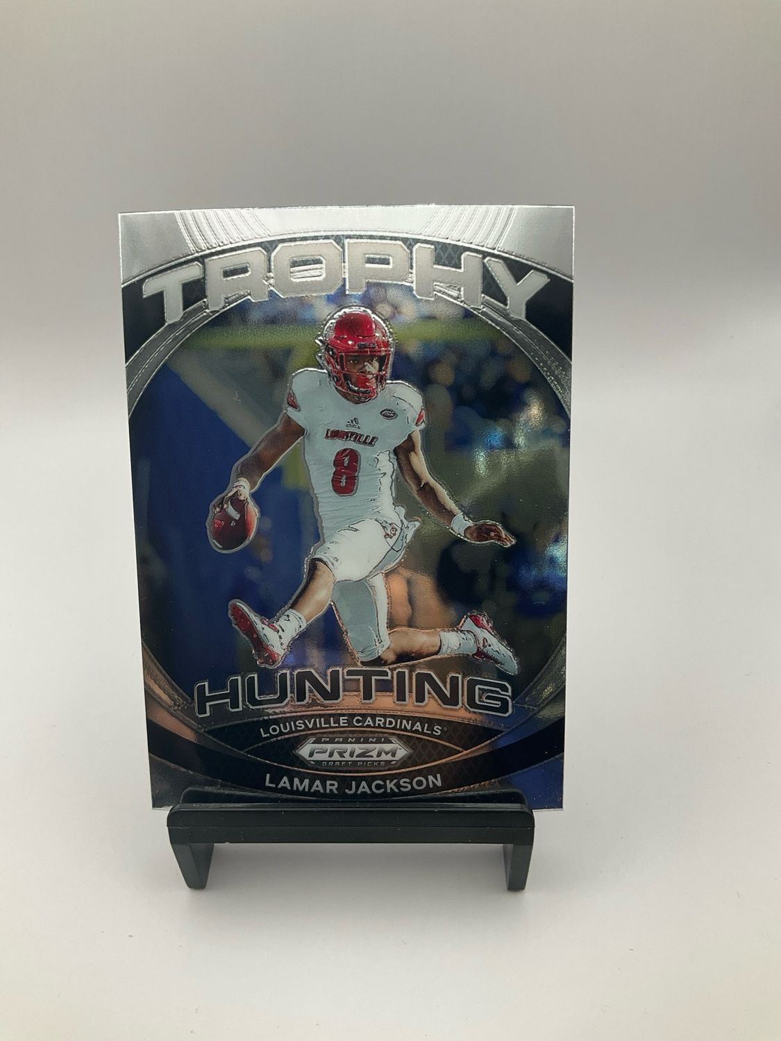 Lamar Jackson 2024 Panini Prizm Draft Picks Trophy Hunting #TH-LJN