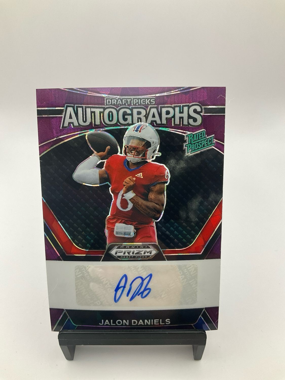 JALON DANIELS 2024 PRIZM DRAFT PICKS PURPLE AUTOGRAPH 48/99