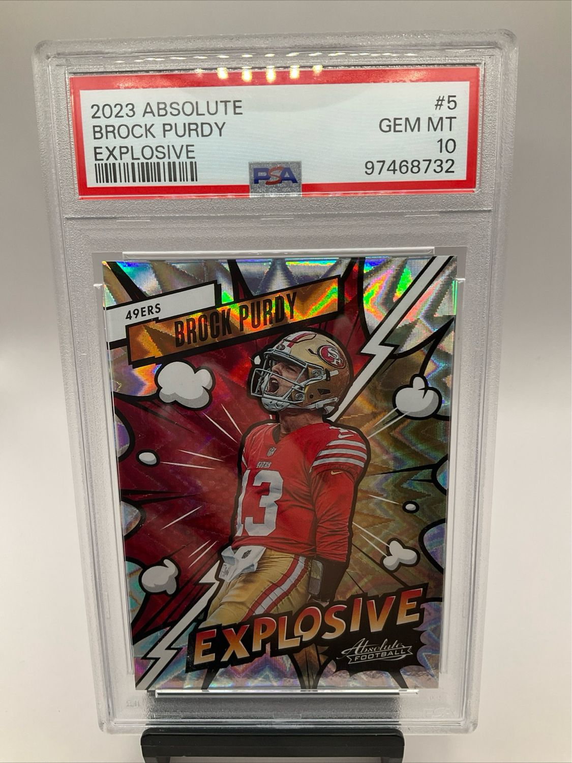 Brock Purdy 2023 Panini Absolute Explosive PSA 10