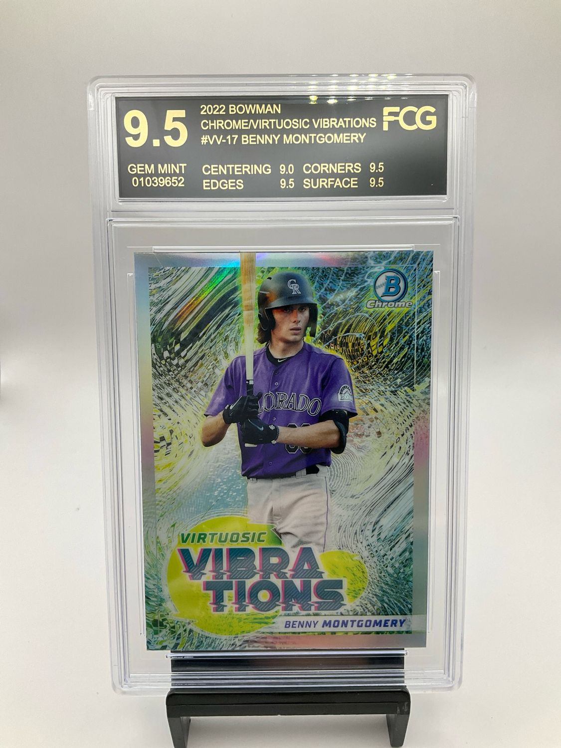 2022 BOWMAN CHROME BENNY MONTGOMERY VIRTUOSIC VIBRATIONS FGC 9.5