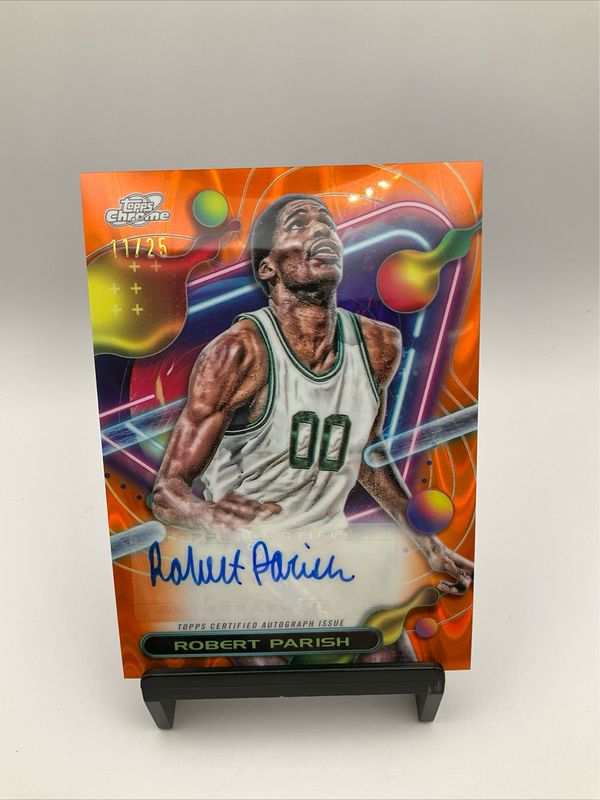 2023-24 Topps Cosmic Chrome Robert Parish Auto Orange Galactic Refr #16/25