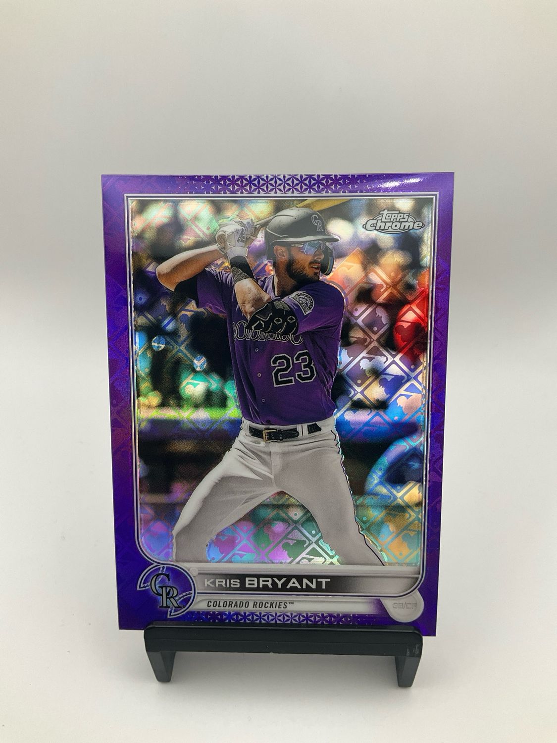 2022 TOPPS CHROME PURPLE LOGOFRACTOR KRIS BRYANT 088/250