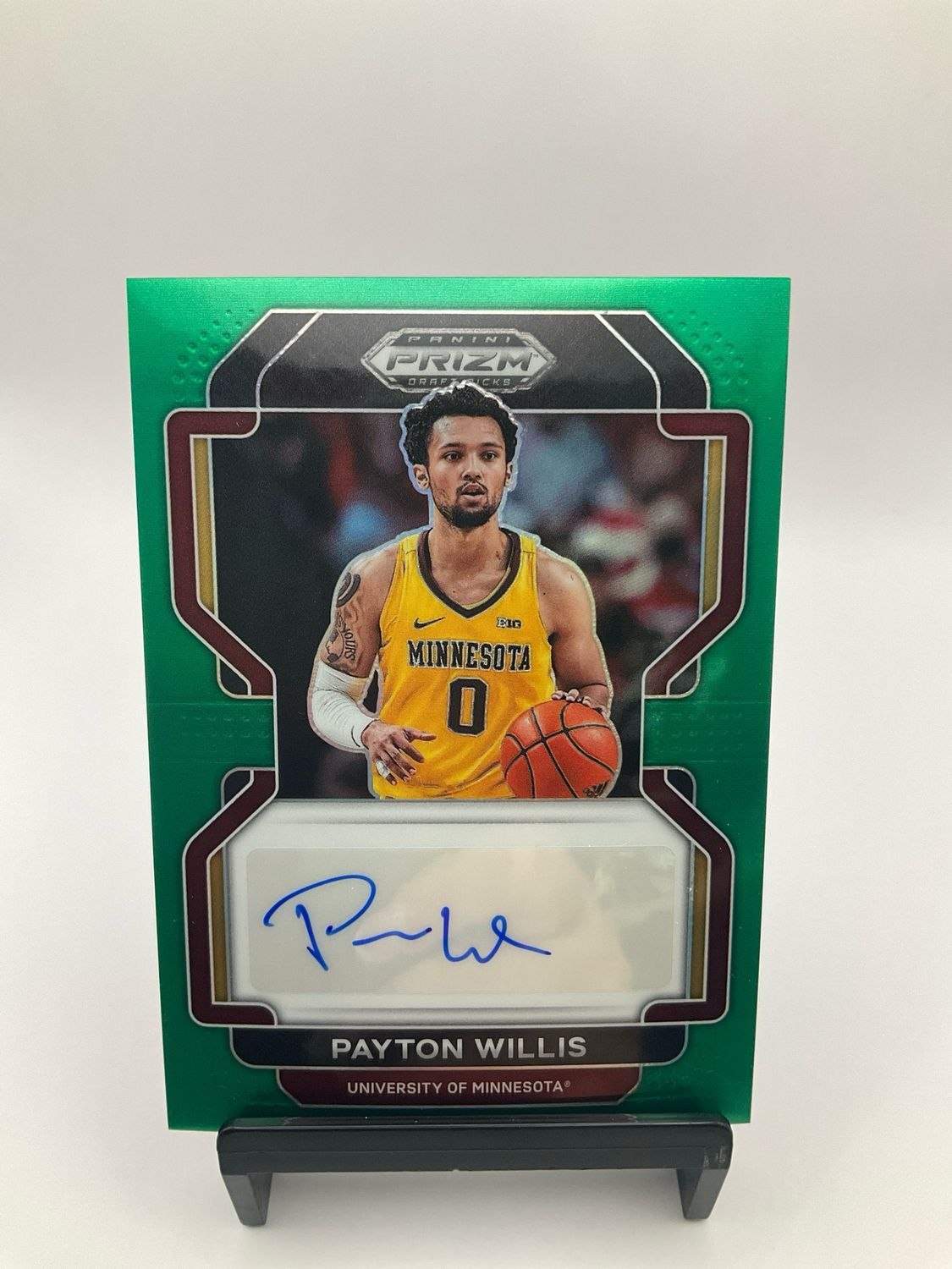 2022 PANINI DRAFT PICKS #DP-PWI PAYTON WILLIS GREEN PRIZM ROOKIE AUTO