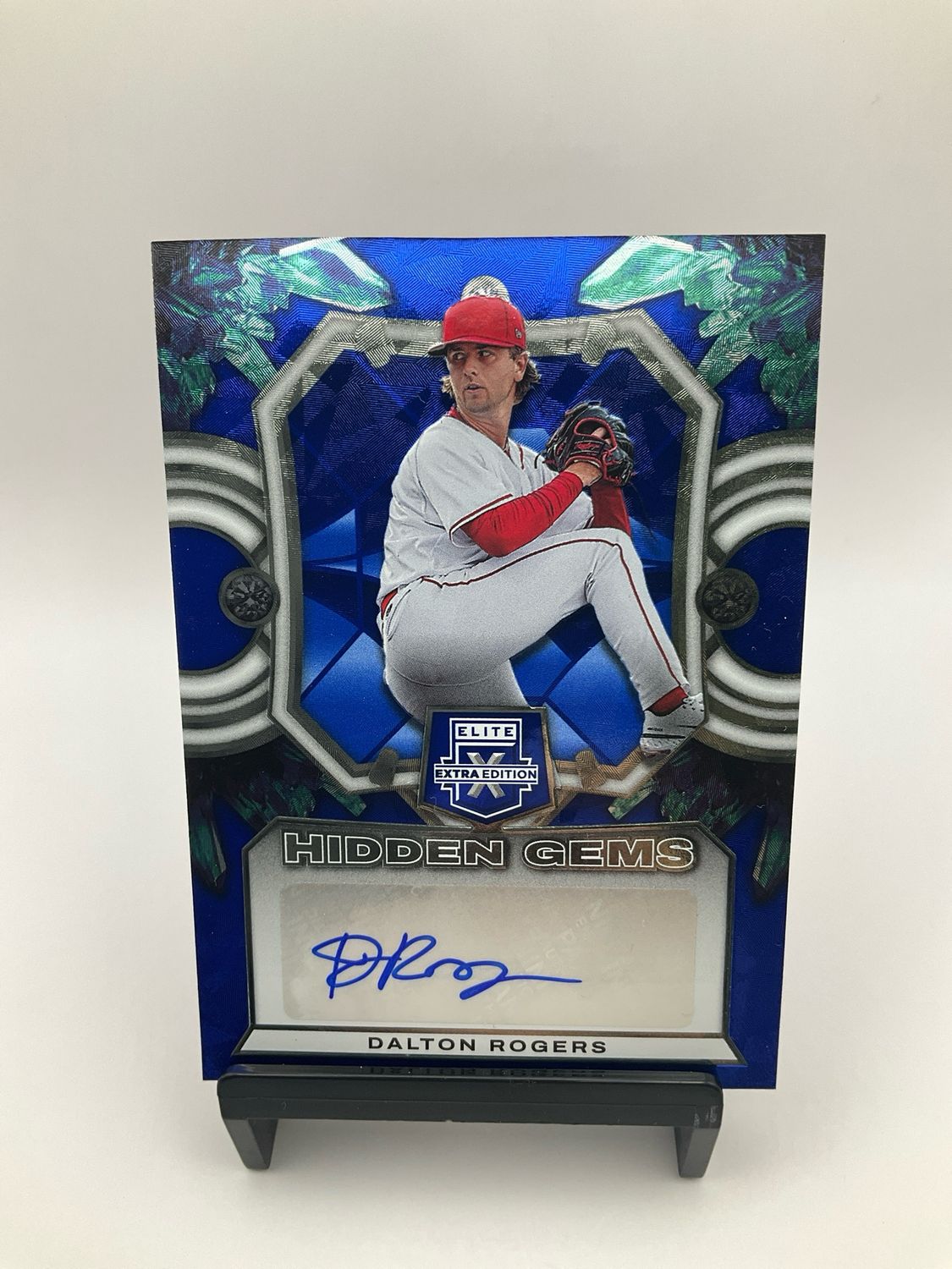 2023 Panini Elite Extra Edition Dalton Rogers RC Auto Blue Hidden Gems HG-DRG