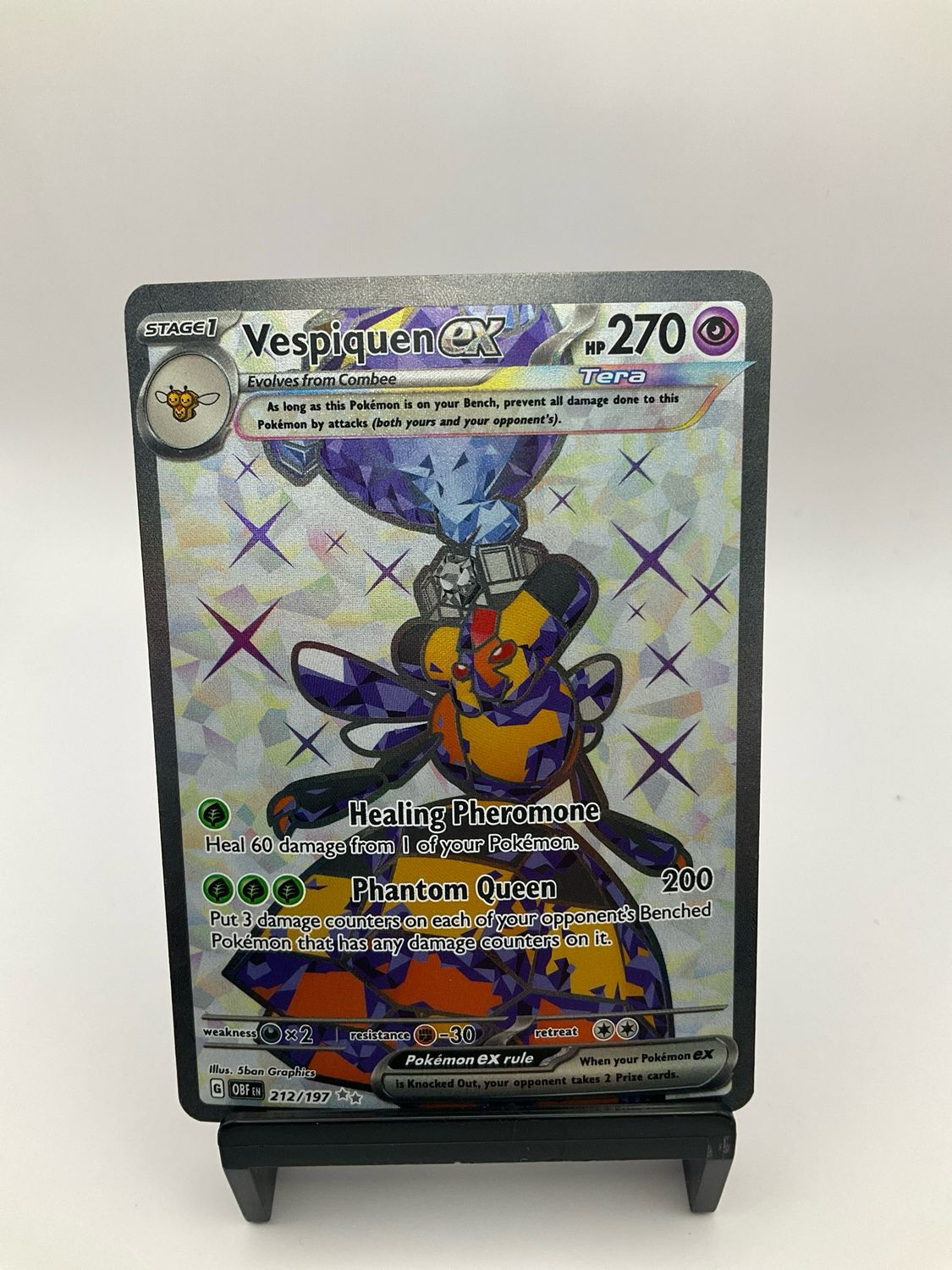 Pokemon TCG Trading Card Vespiquen EX Full Art Holo 212/197