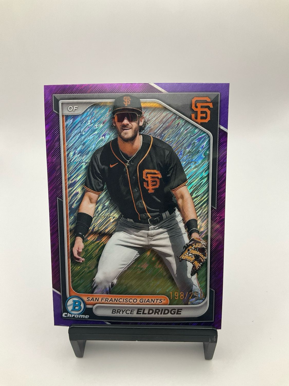 BRYCE ELDRIDGE 2024 BOWMAN CHROME PURPLE SHIMMER REFRACTOR 198/250