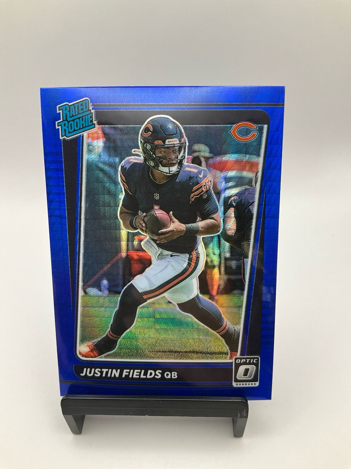 2021 Panini Donruss Optic Rated Rookie Blue Hyper Prizm #204 Justin Fields