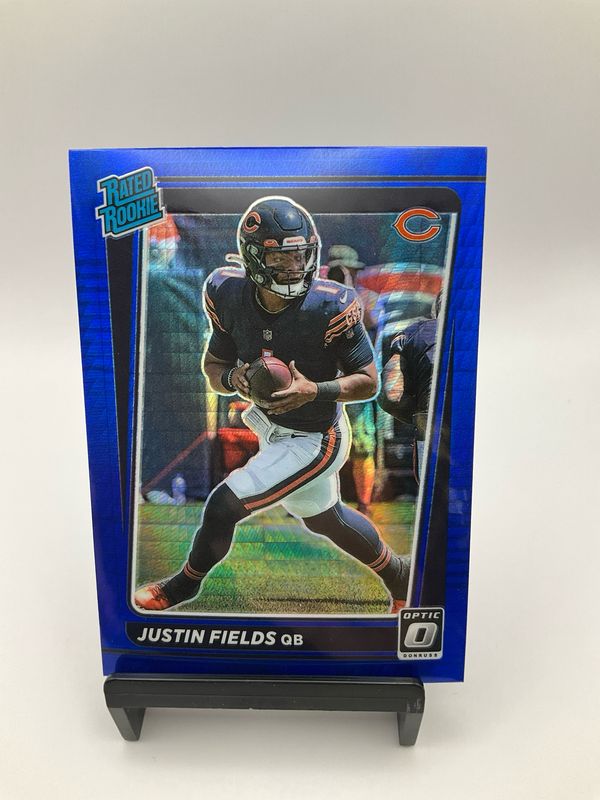 2021 Panini Donruss Optic Rated Rookie Blue Hyper Prizm #204 Justin Fields