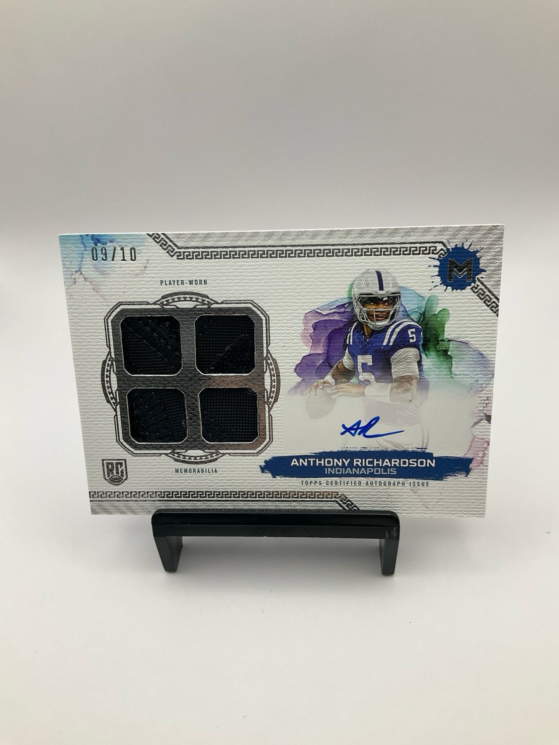 2023 Topps Motif Anthony Richardson RPA Quad Patch Auto Player Worn /10
