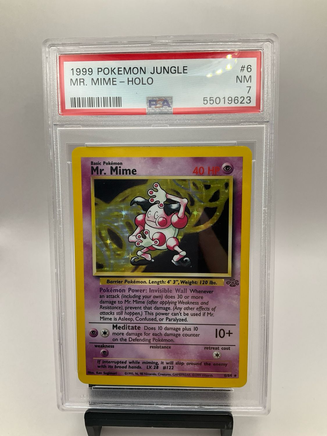 1999 POKEMON JUNGLE MR.MIME HOLO PSA 7