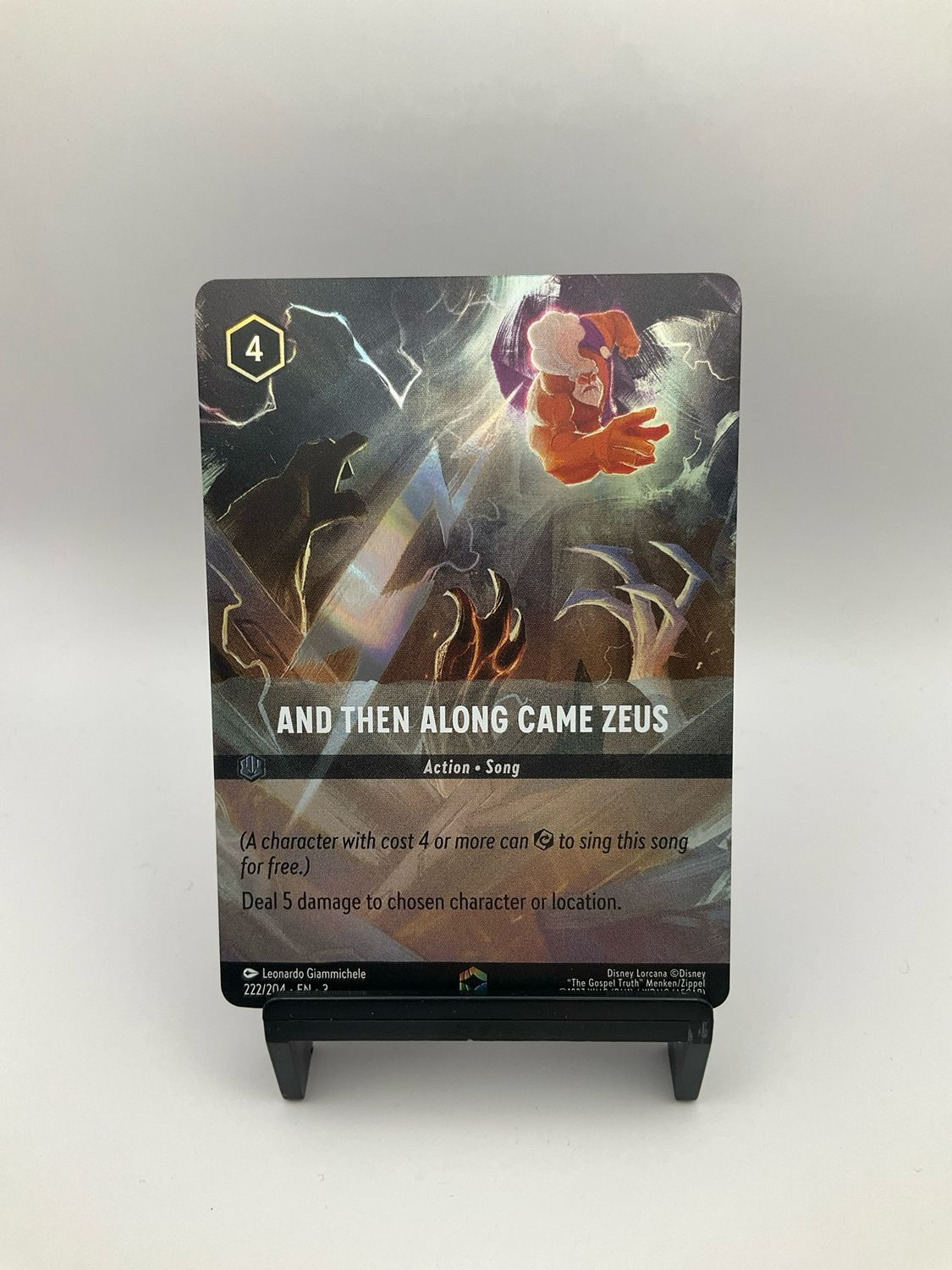 Disney Lorcana Inklands And Then Along Came Zeus Enchanted 222/204