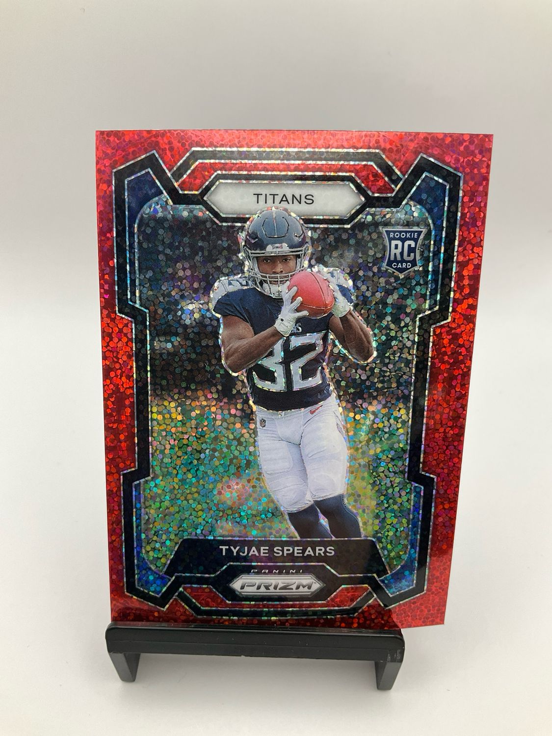 2023 Panini Prizm Football Tyjae Spears RC Rookie Red Sparkle SP #396