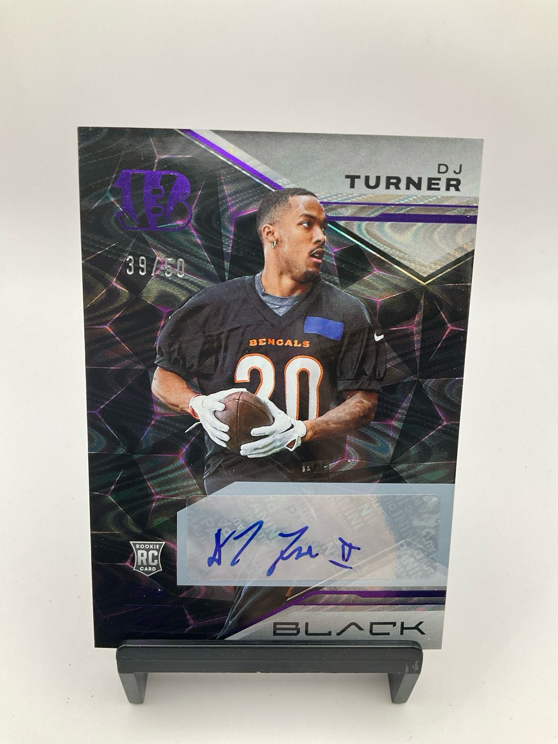 2023 PANINI BLACK DJ TURNER /50 ROOKIE AUTO