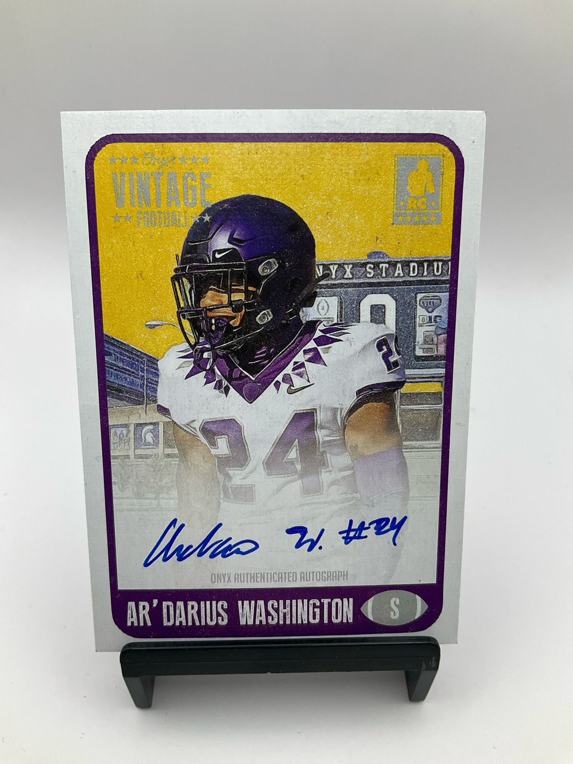 Ar’Darius Washington 2021 Onyx Vintage Football Blue Signatures Auto #FAAW /400