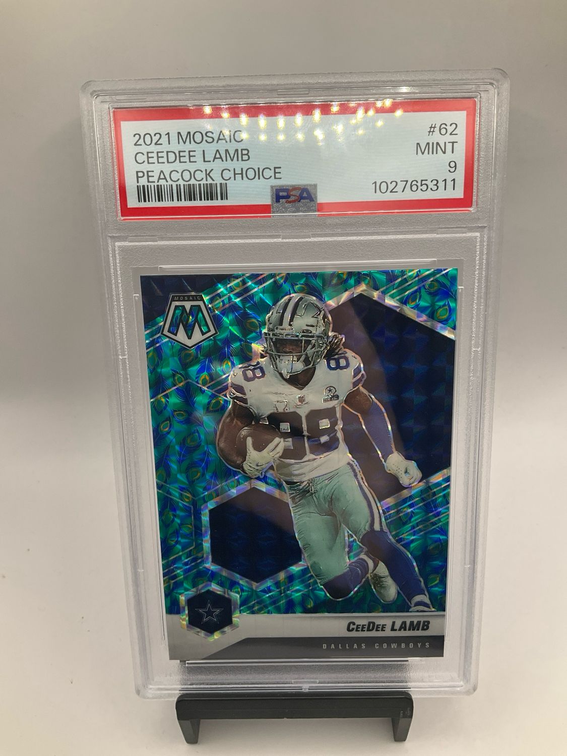 2021 Mosaic Football - CEEDEE LAMB - Choice Peacock SSP #62