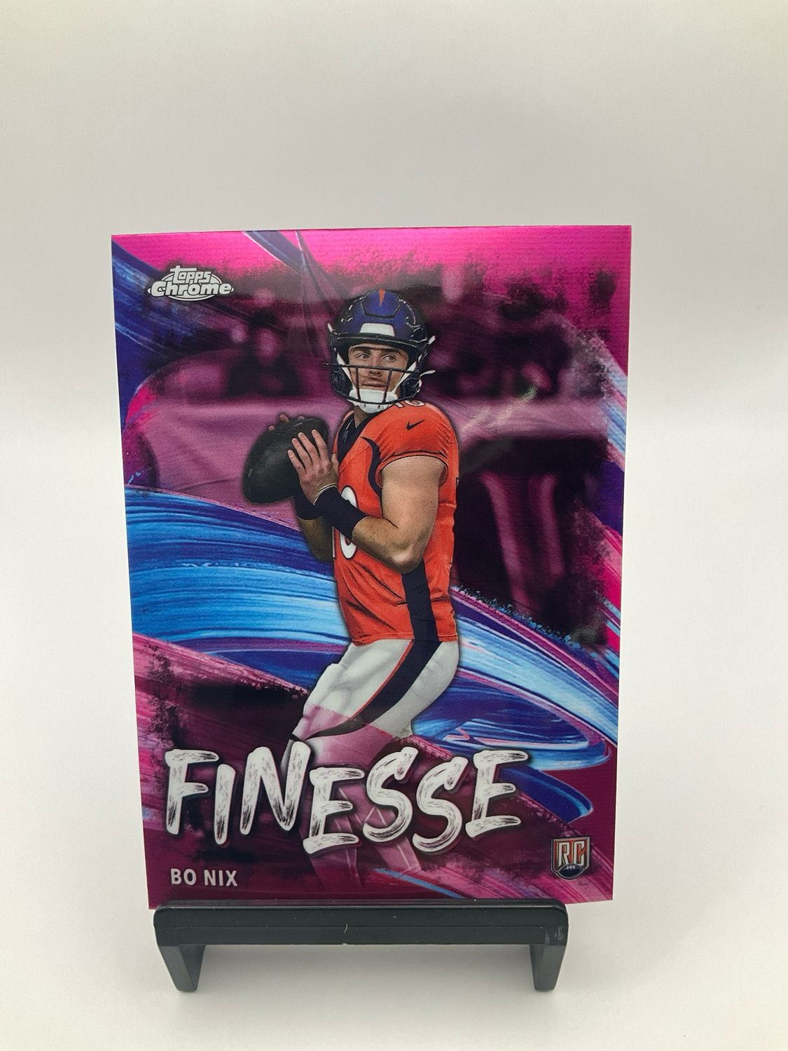 2024 Topps Chrome - Finesse Pink Refractor #F-4 Bo Nix