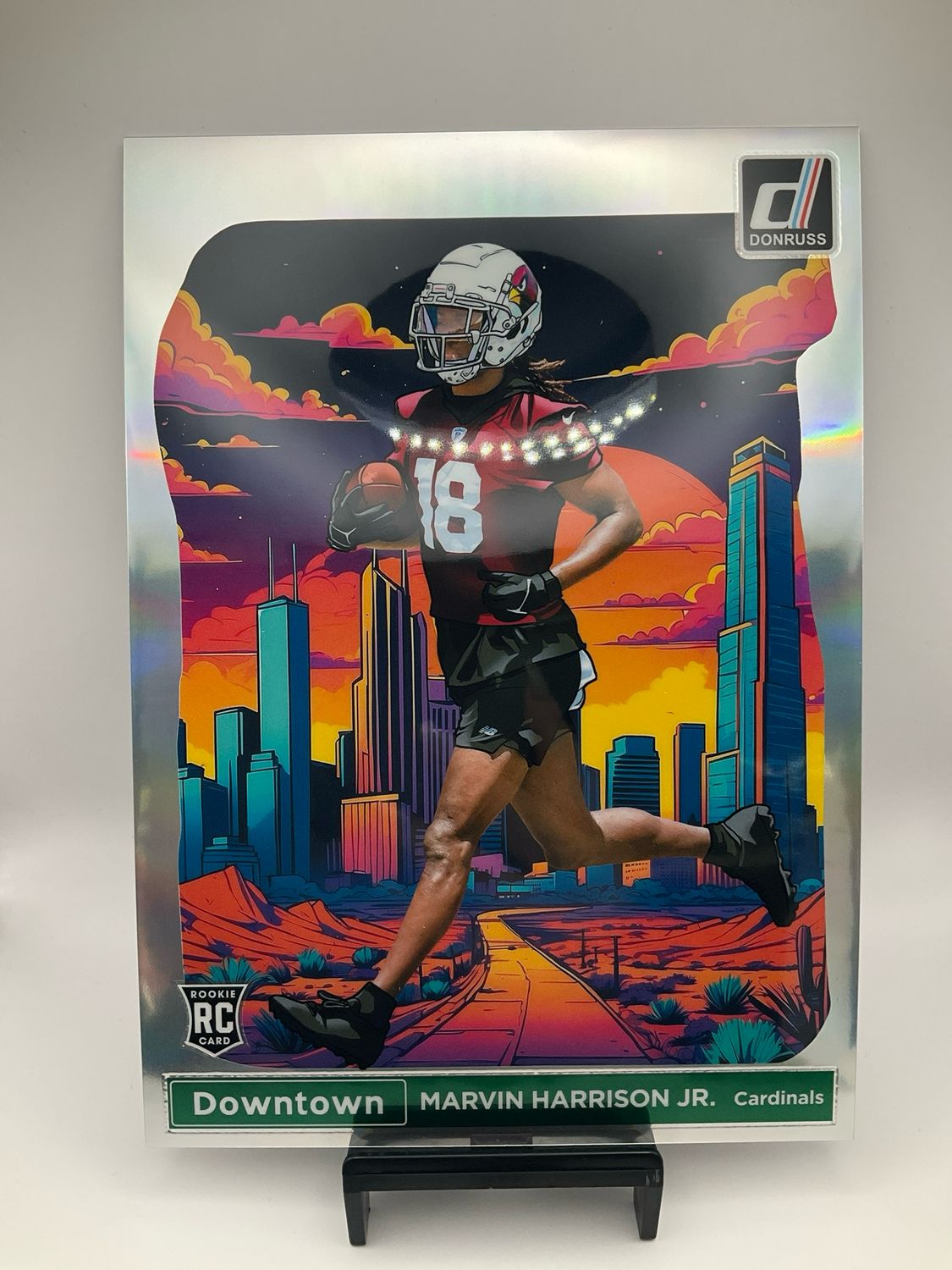 2024 Donruss Marvin Harrison Jr. Downtown Jumbo Oversized Silver 5x7 #12