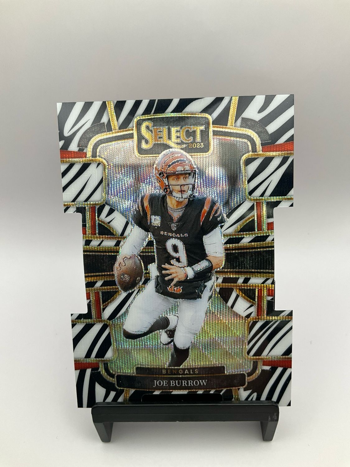 Joe Burrow 2023 Select NFL Zebra Prizm Concourse Die Cut SSP #20