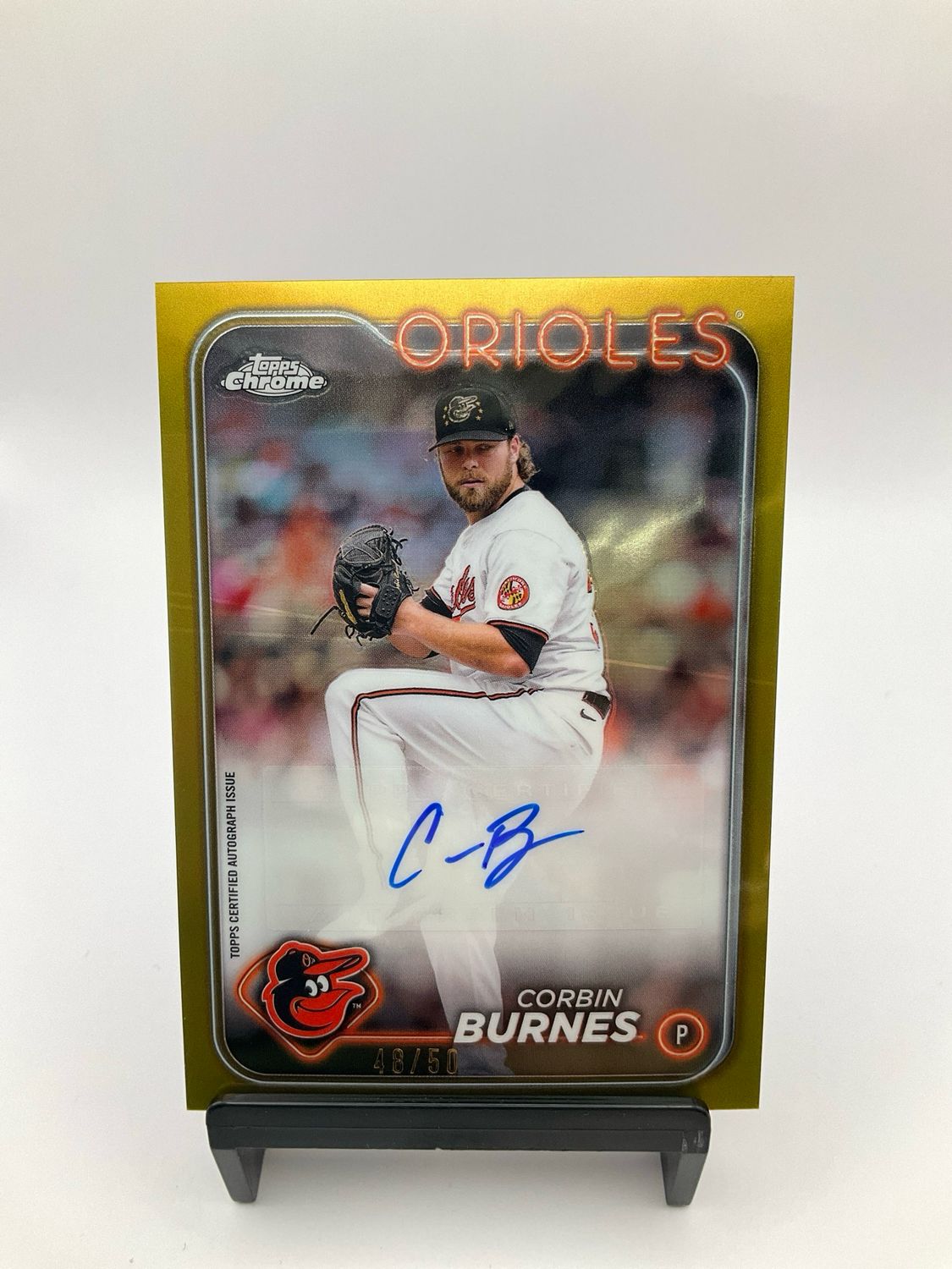 2024 Topps Chrome Update Baseball Corbin Burnes Gold Refractor Auto 48/50