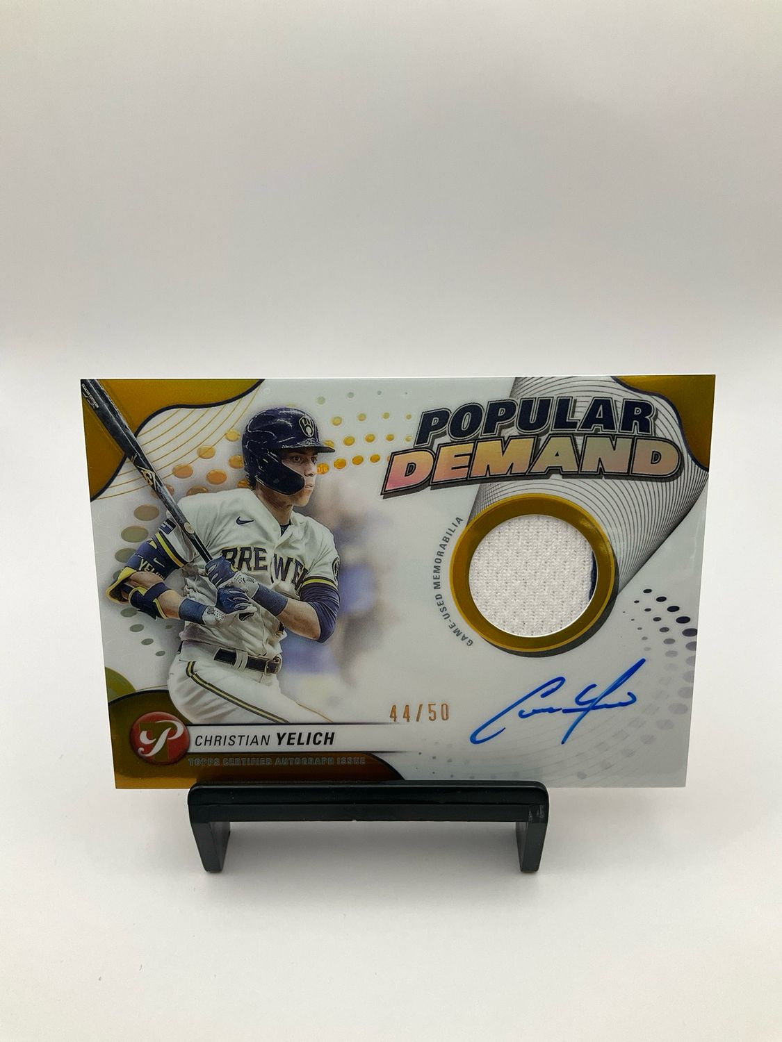 CHRISTIAN YELICH Topps Pristine Popular Demand GOLD AUTO 44/50 #DPAR-CY