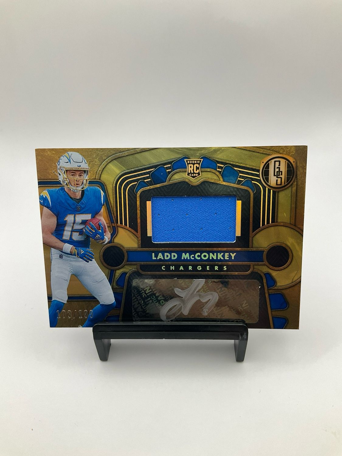 2024 Gold Standard Football Ladd McConkey RC Patch/ Auto #210 Chargers /199