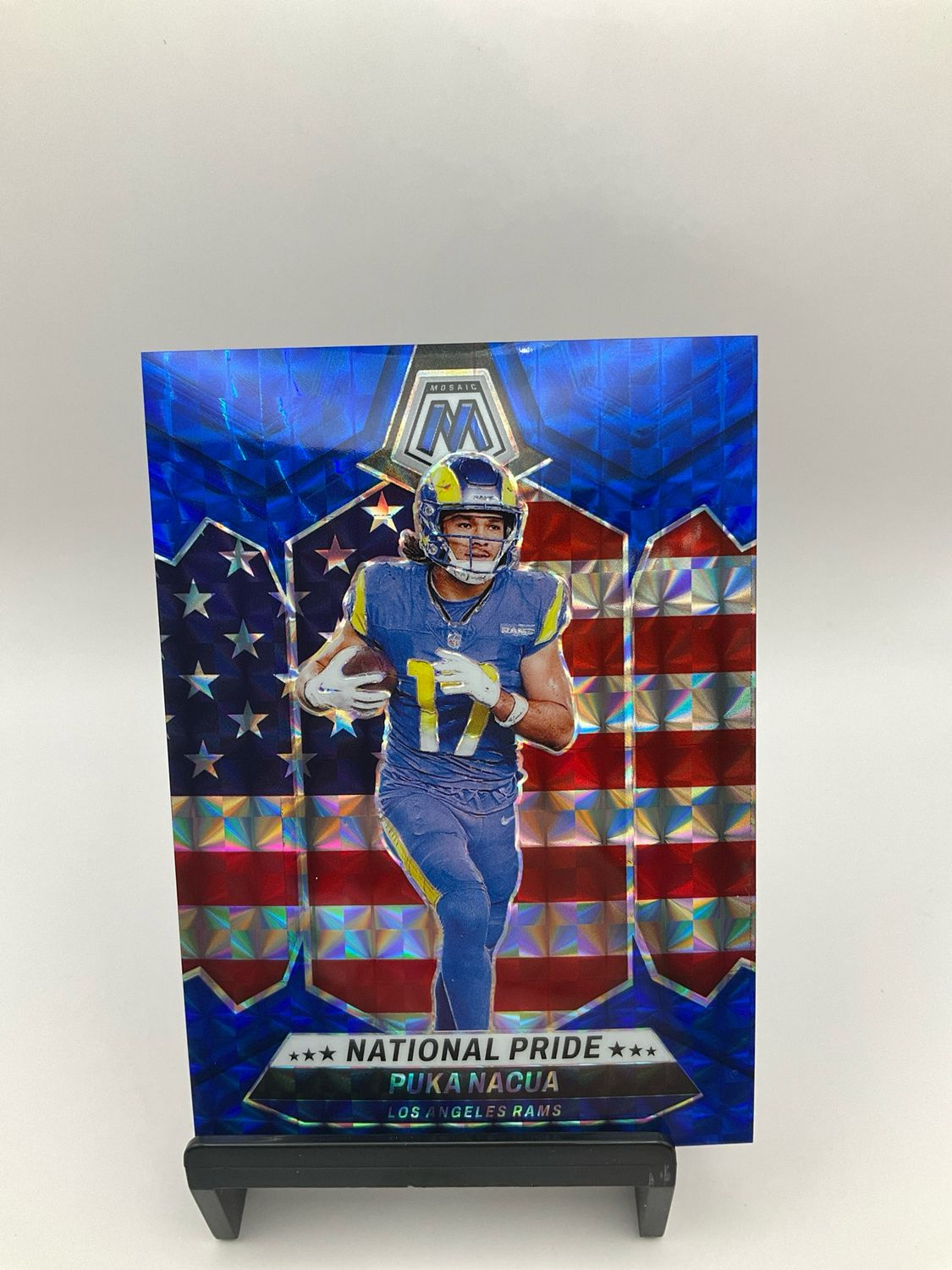 2024 Panini Mosaic Football Puka Nacua National Pride Blue 43/99 No. 264