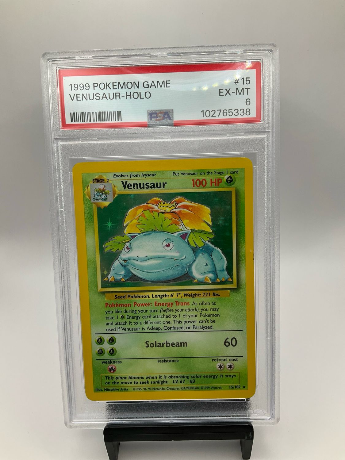 1999 Pokémon Base Set Venusaur 15/102 Holo Rare PSA 6