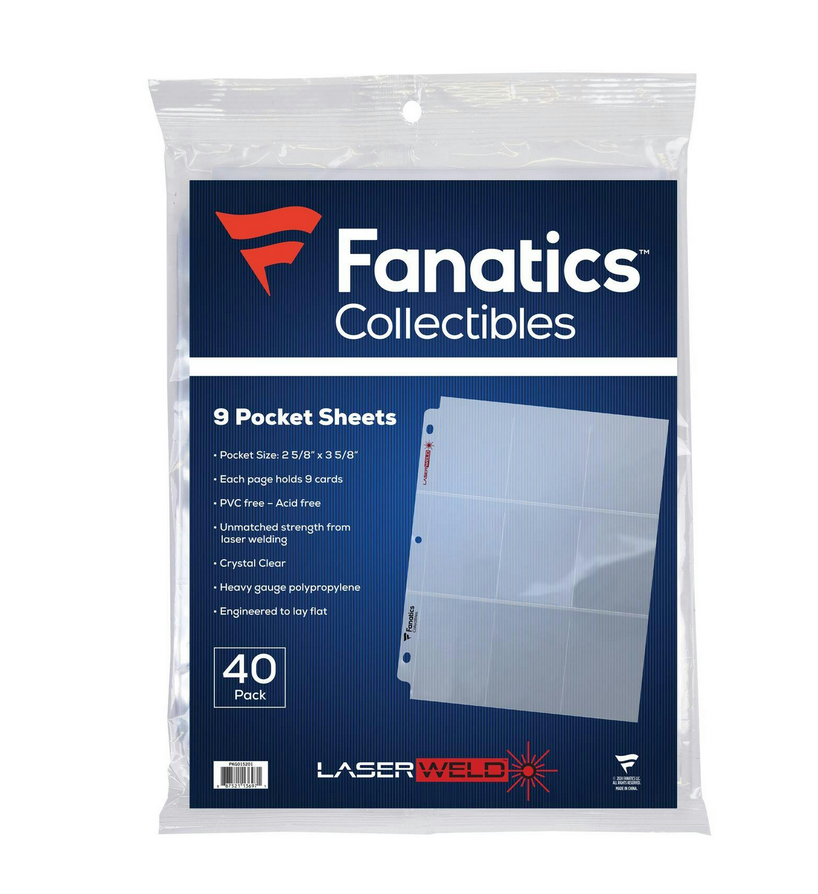 FANATICS 9 POCKET SHEETS 40 CT