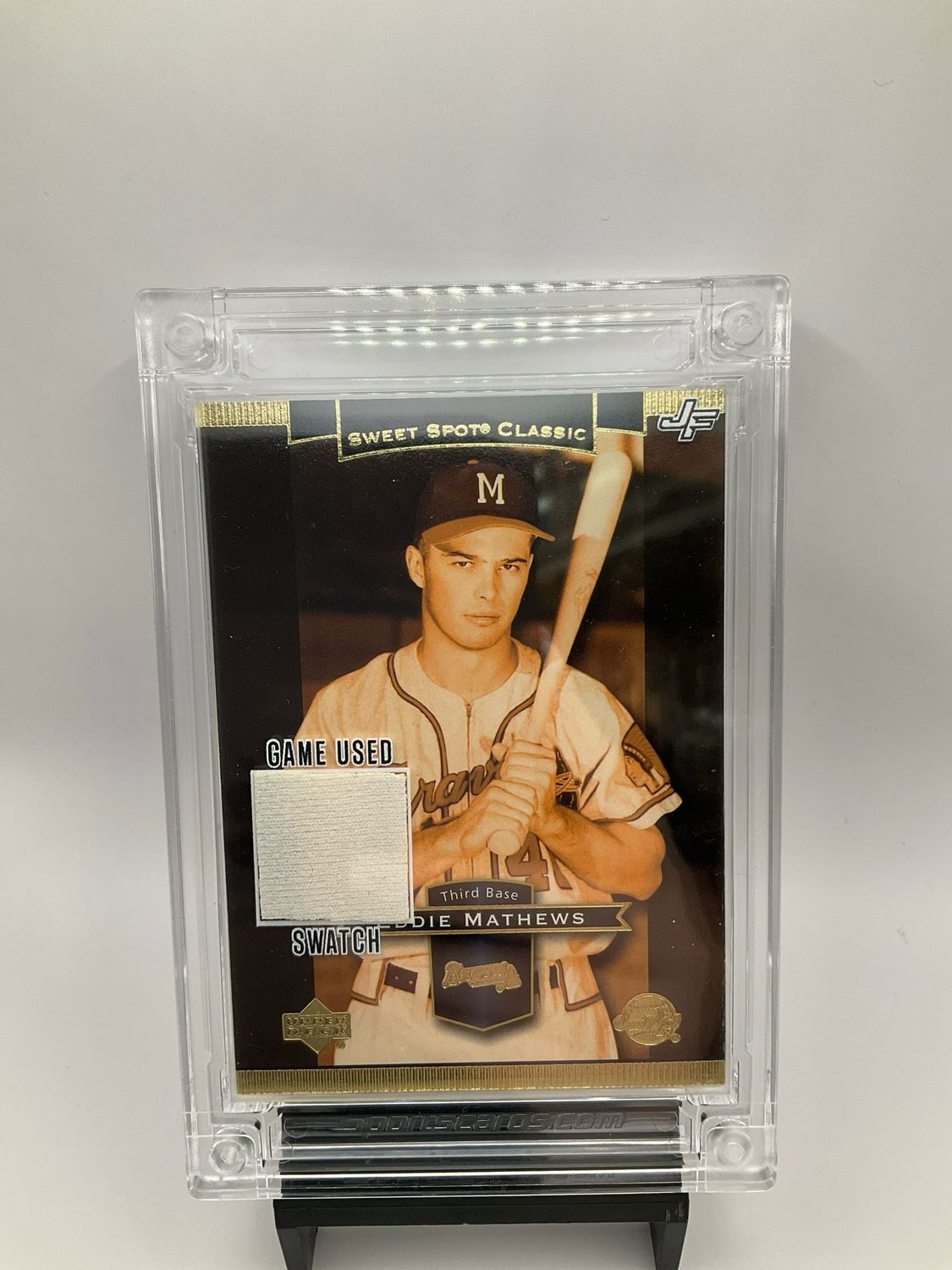 2022 Jersey Fusion Upper Deck Sweet Spot Classic Eddie Mathews Game Worn