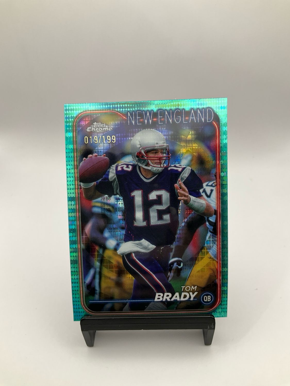 2024 Topps Chrome Tom Brady Aqua Pulsar Refractor 019/199