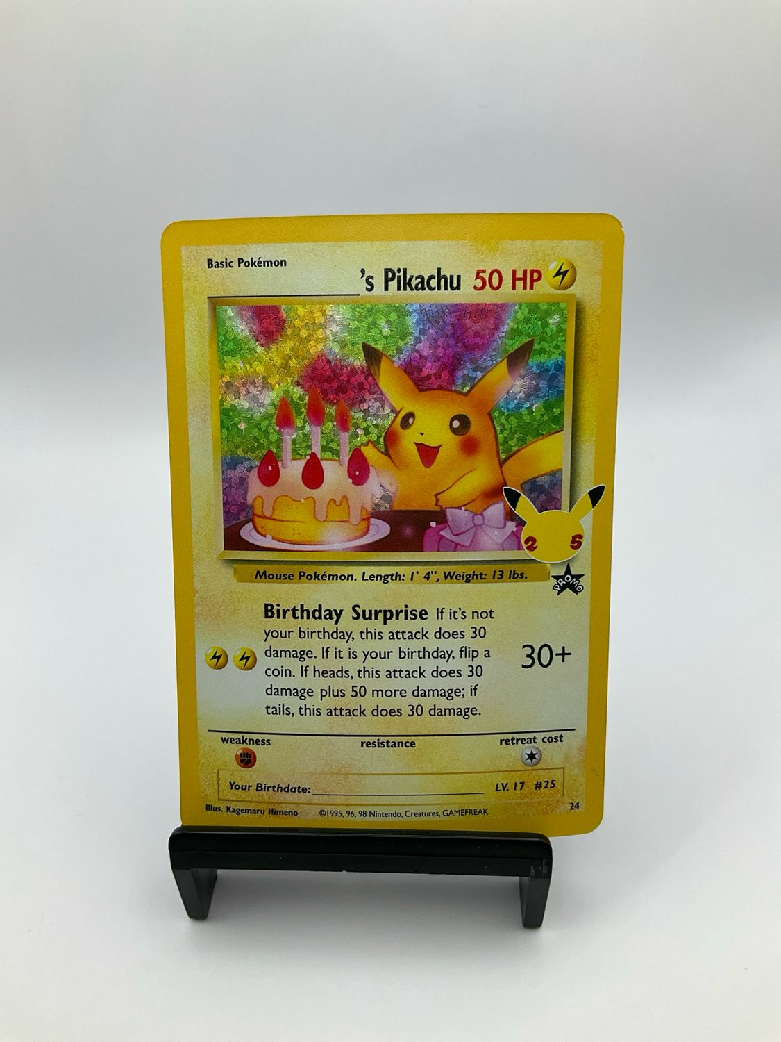 2021 Pokemon Celebrations Birthday Pikachu Black Star Promo #24