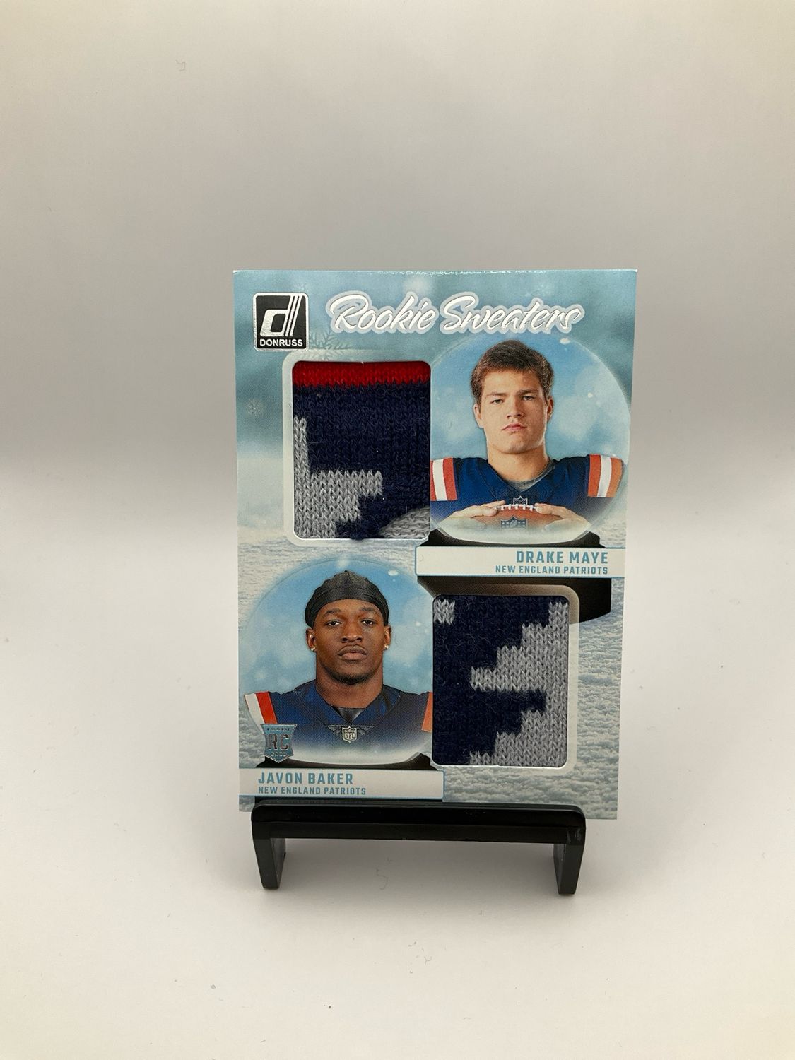 2024 Donruss Drake Maye &amp; Javon Baker Rookie Sweaters Relic RHD-NE