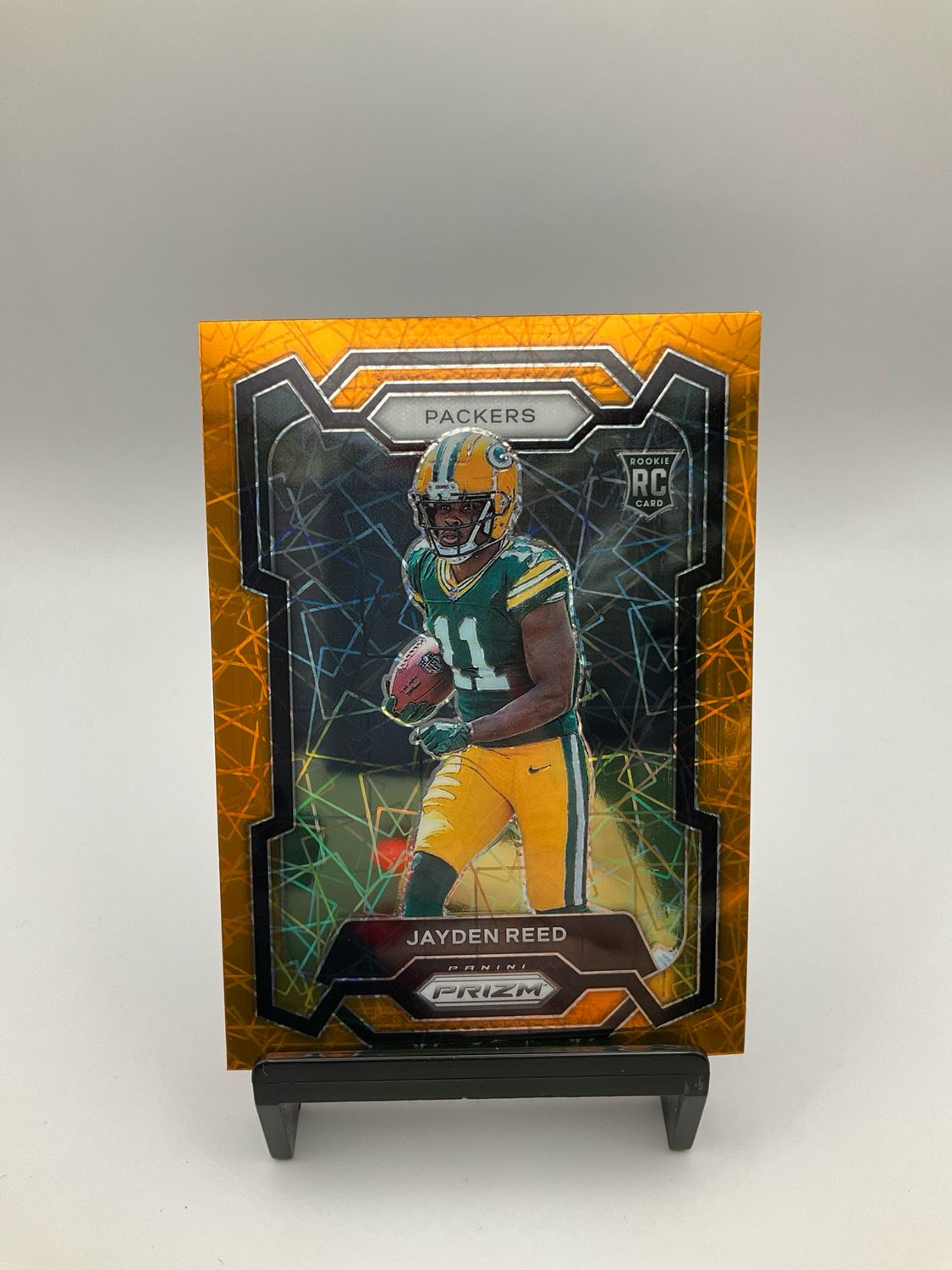 2023 Panini Prizm #334 Jayden Reed Orange Lazer