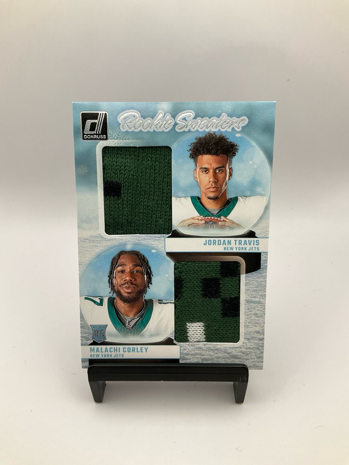2024 Donruss Rookie Sweaters Dual Patch Jordan Travis/Malachi Corley #RHD-NYJ