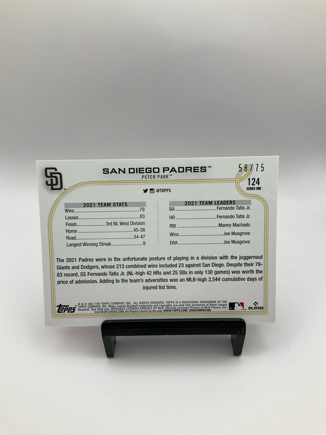 2022 TOPPS BOWMAN 1ST SAN DIEGO PADRES ORANGE 58/75