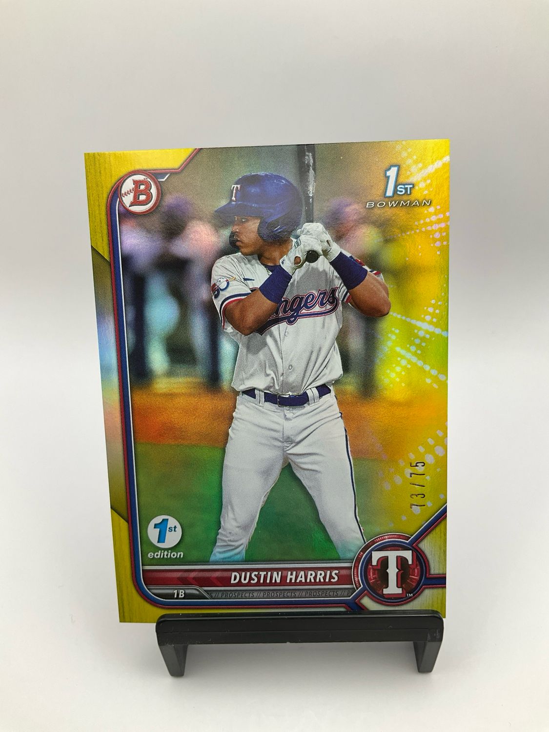 2022 TOPPS BOWMAN 1ST DUSTIN HARRIS YELLOW CHROME 73/75