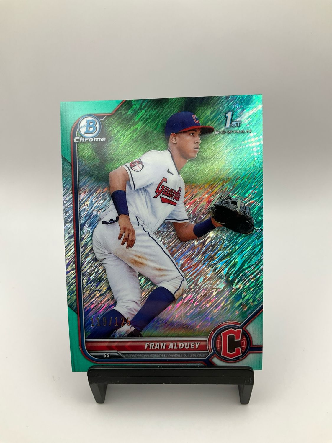 2022 TOPS BOWMAN CHROME 1ST BOWMAN FRAN ALDUEY AQUA SHIMMER 119/125