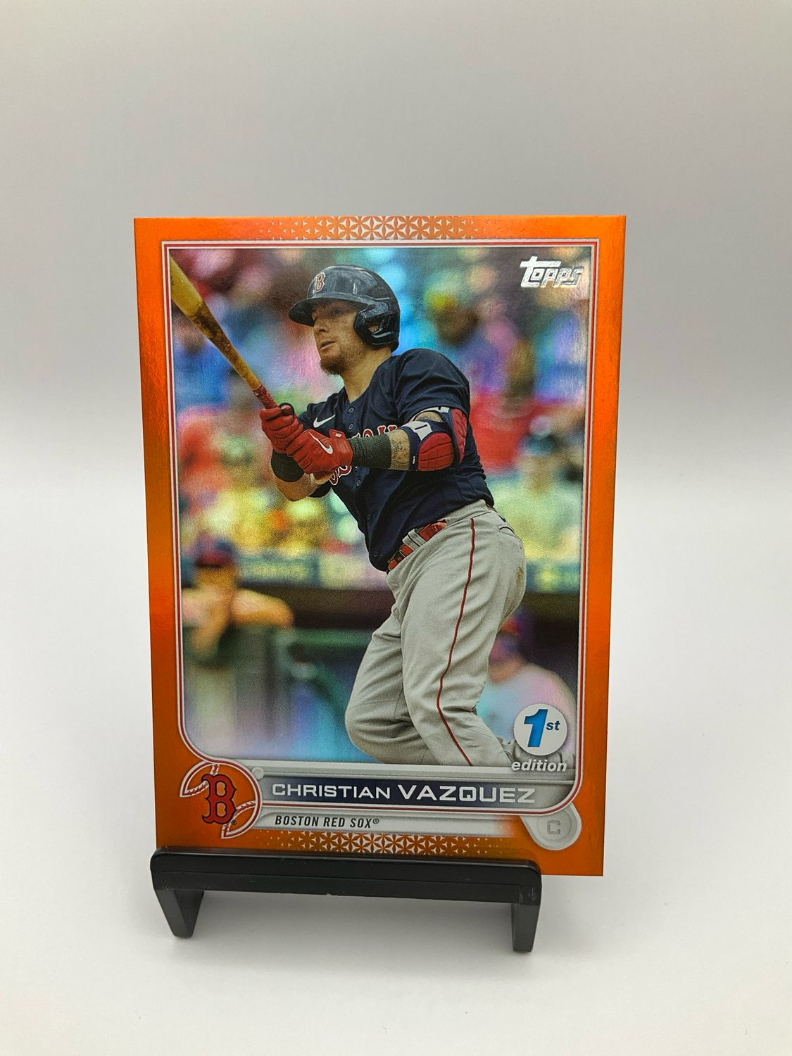 2022 TOPPS BOWMAN 1ST EDITION CHRISTIAN VAZQUEZ ORANGE CHROME 11/75