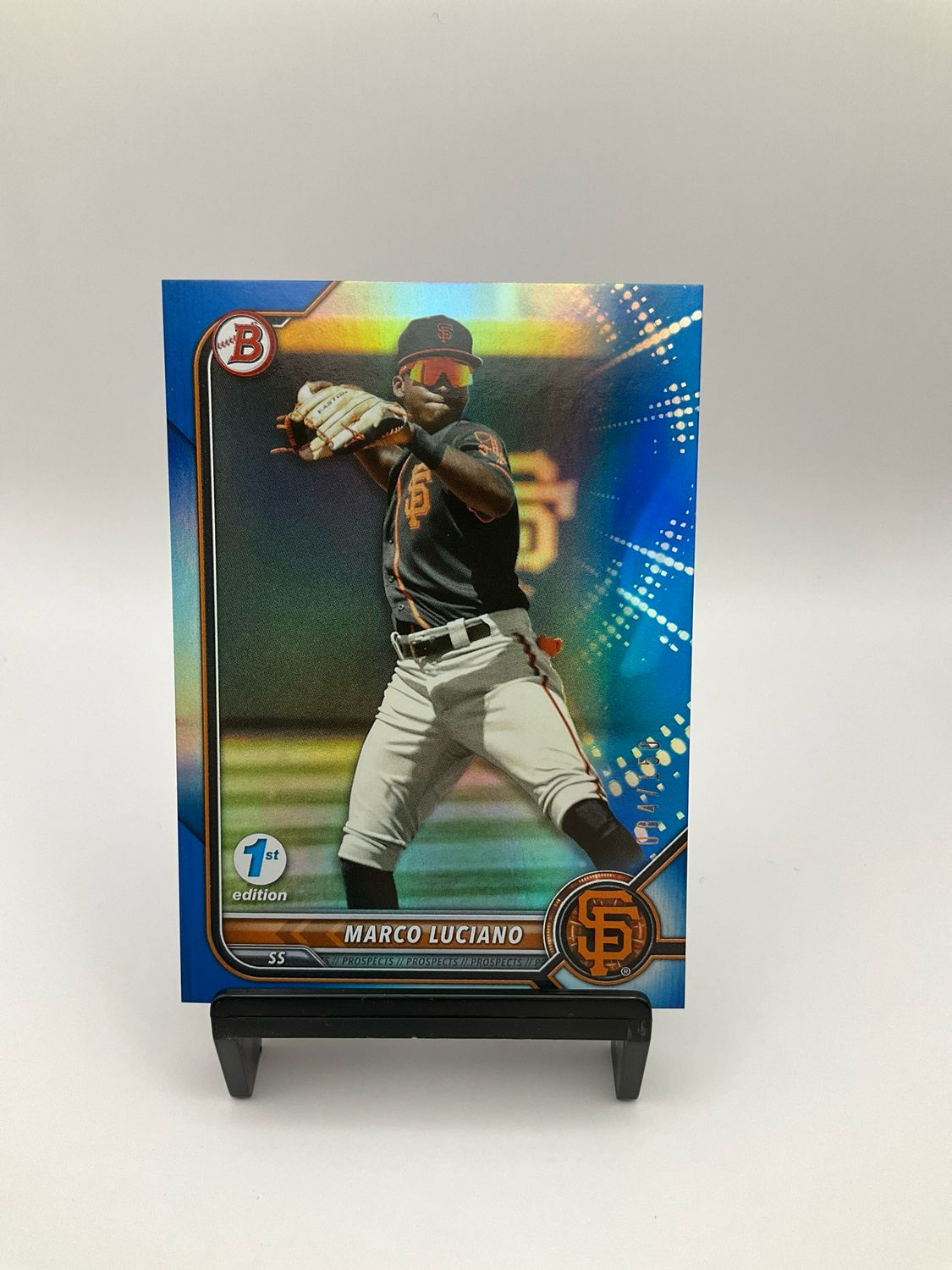 2022 TOPPS BOWMAN 1ST EDITION MARCO LUCIANO BLUE CHROME 84/150